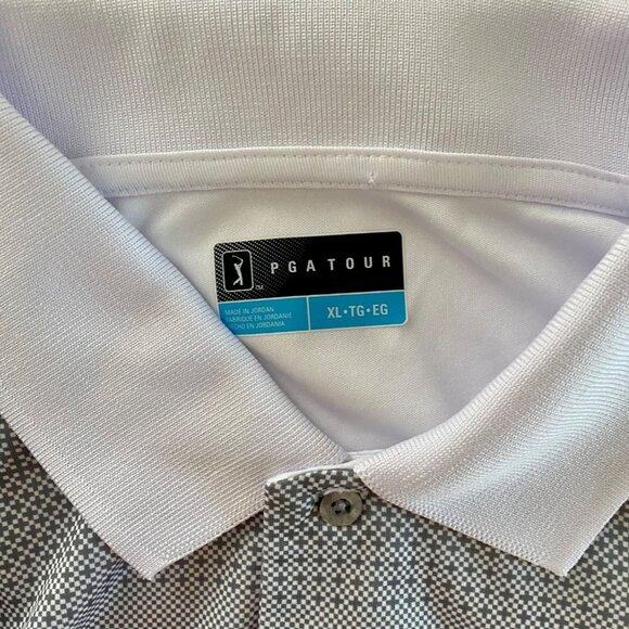 PGA Tour White and Gray Polo Shirt Men's XL - Picture 8 of 9